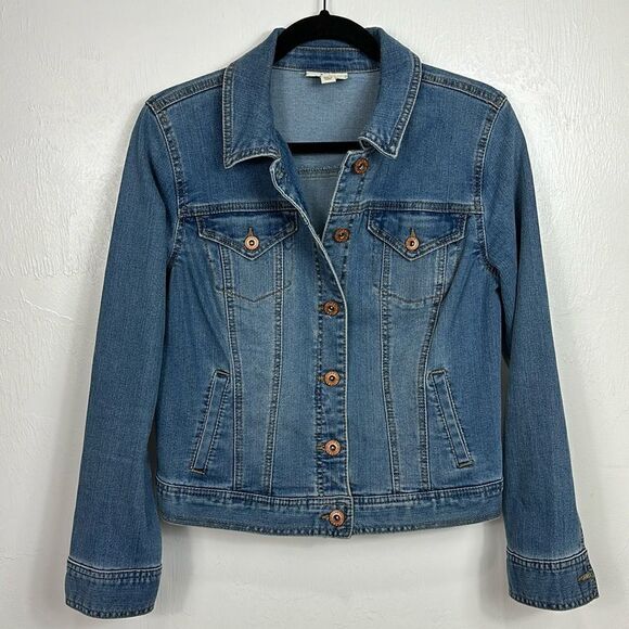 Style & Co Medium Wash Cotton Blend Long Sleeve Denim Jacket Size S - Picture 1 of 11
